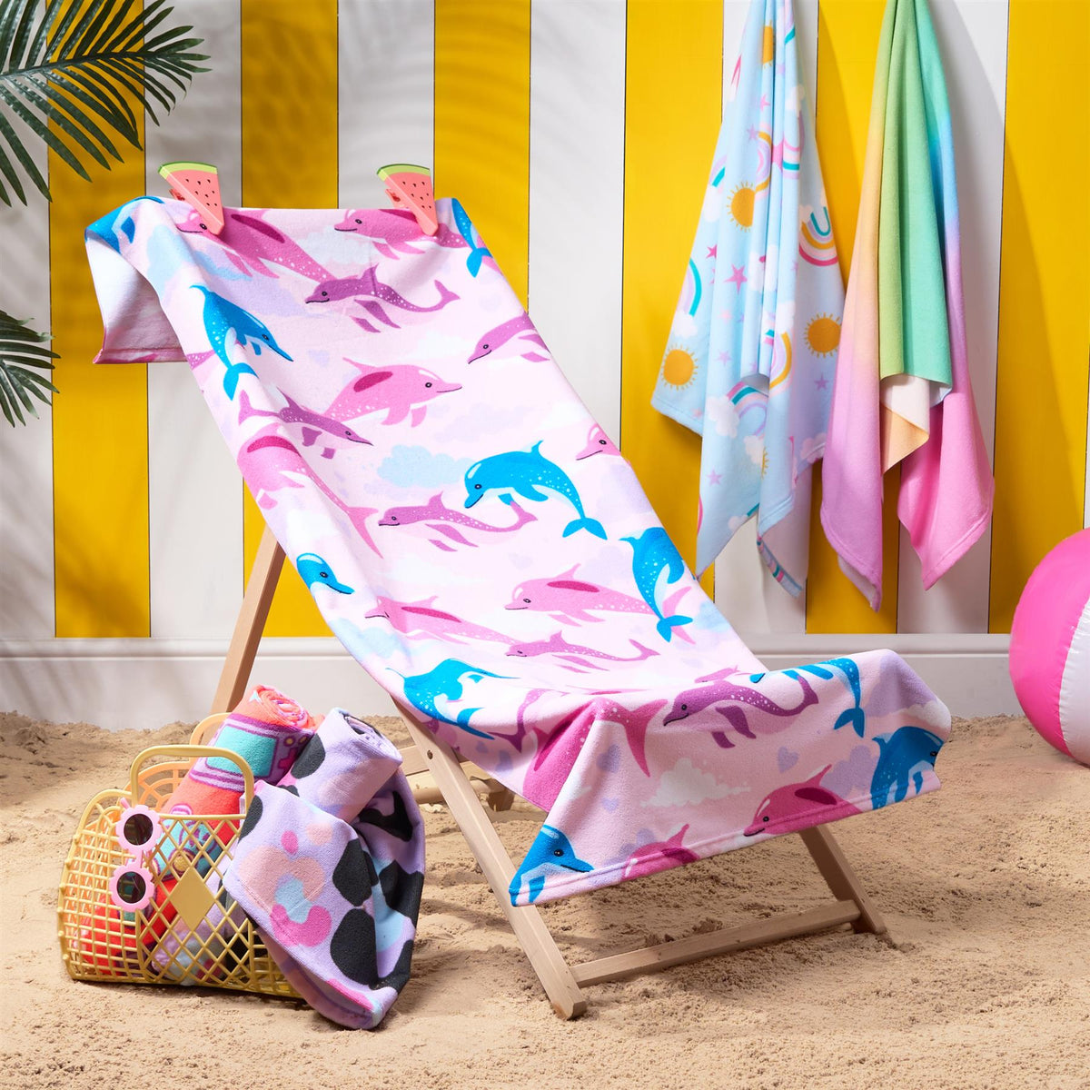 OHS Print Beach Towel Microfibre Quick Dry Bath Holiday Gym Travel Sport