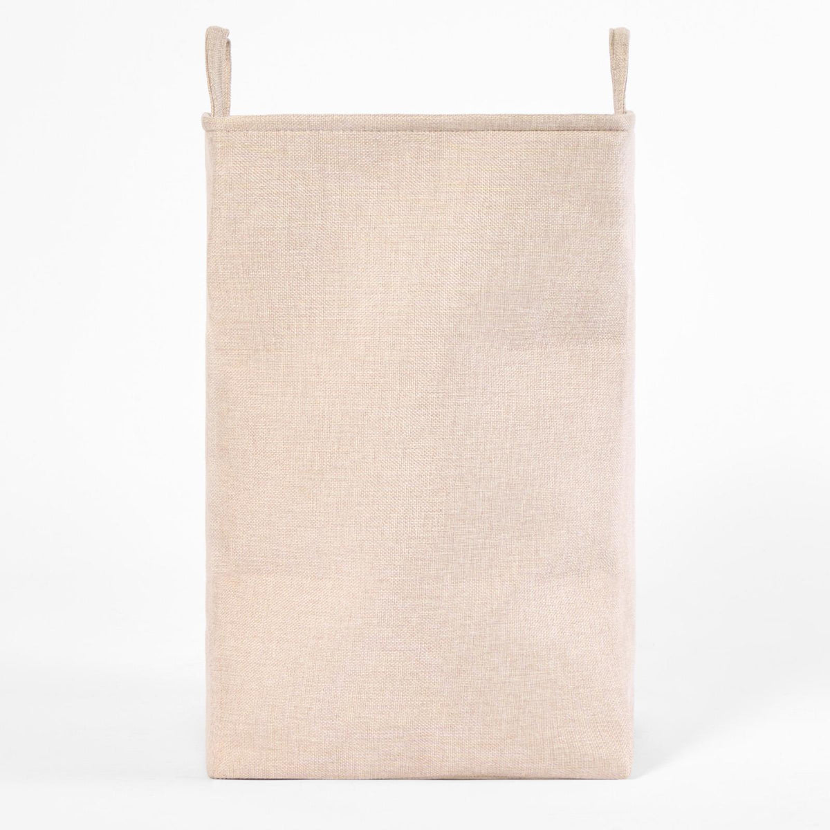 Laundry Basket Bag Foldable Drawstring Clothes Bin Organiser Faux Linen Handles