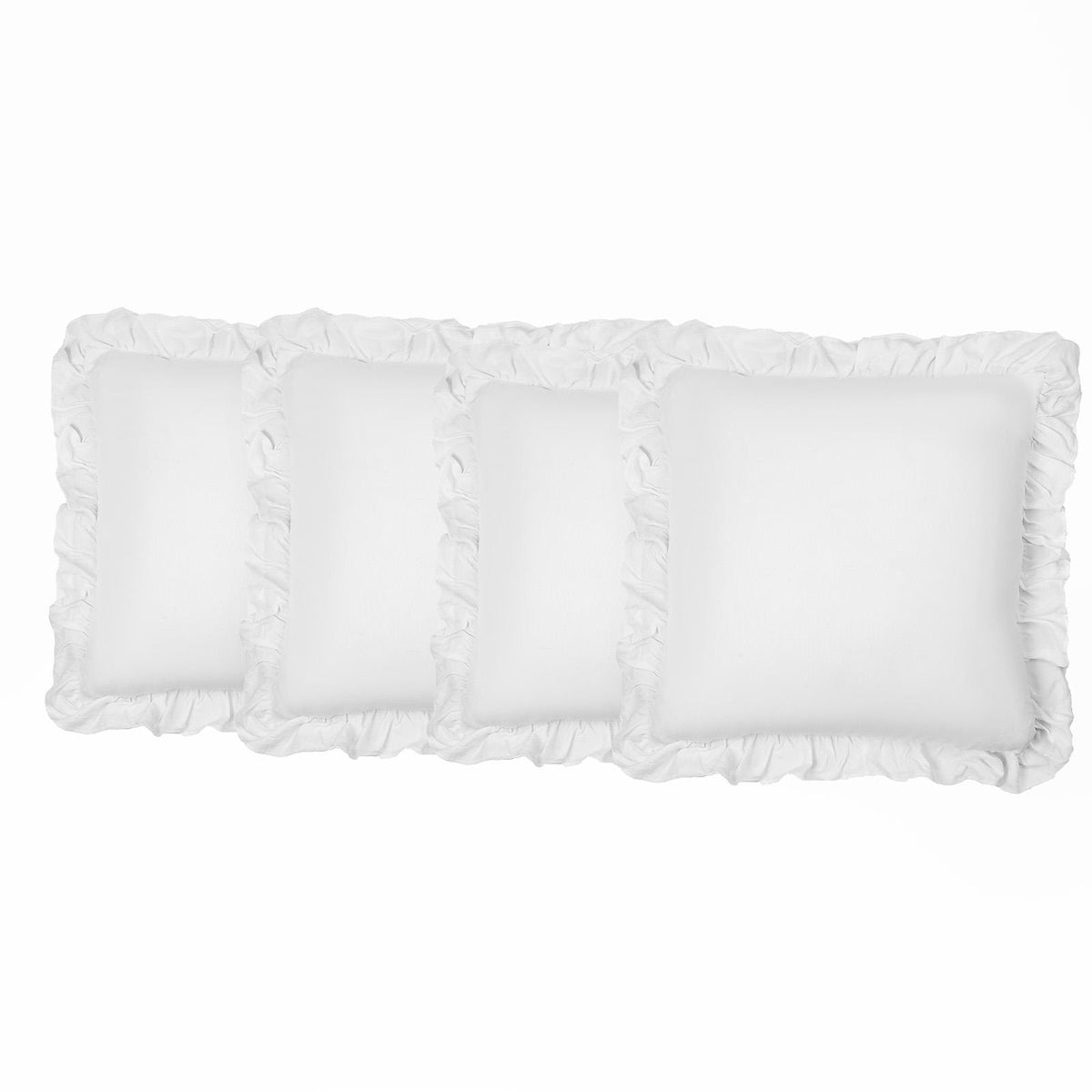 OHS Frill Cushion Covers Faux Linen Soft Square Pillowcases Home Decor Multipack