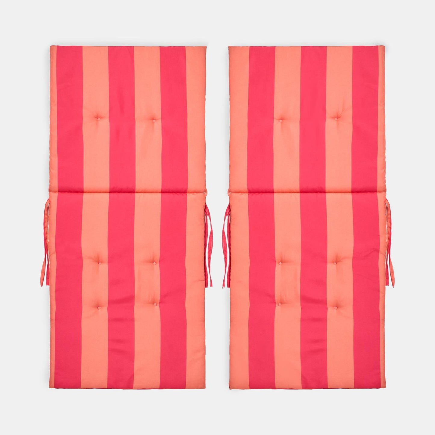 OHS Garden Seat Pad 2 Pack Stripe High Back Filled Chair Cushion Outdoor Indoor