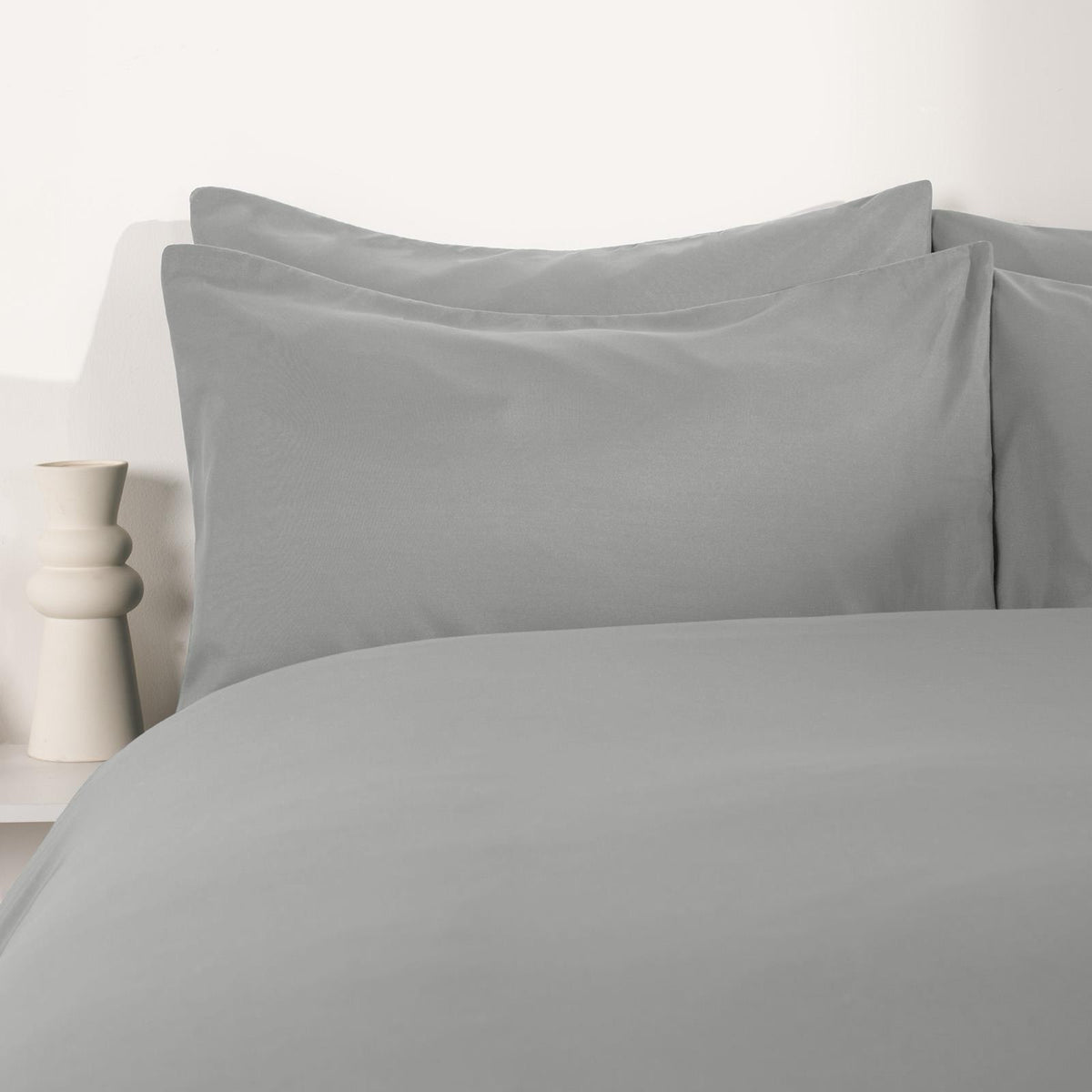 OHS Plain Duvet Cover & Pillowcase Reversible Bedding Set OR Fitted Sheet