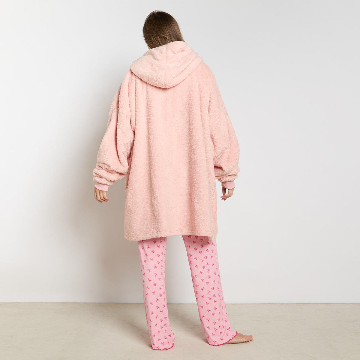 OHS Teddy Fleece Sherpa Lined Hooded Blanket Soft Oversized Adults Throw