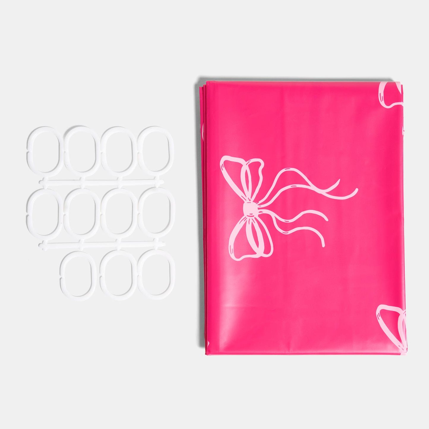 OHS Bows Shower Curtain with 12 Hooks Mould Proof Bathtub Curtains