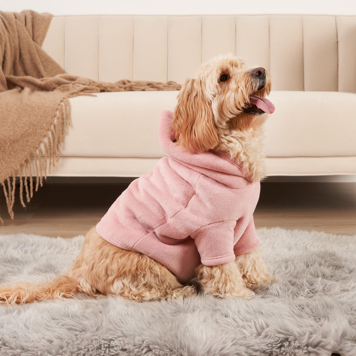 OHS Pet Dog Sherpa Hoodie Winter Warm Fleece Puppy Outfit Suit Soft Cat Jumper