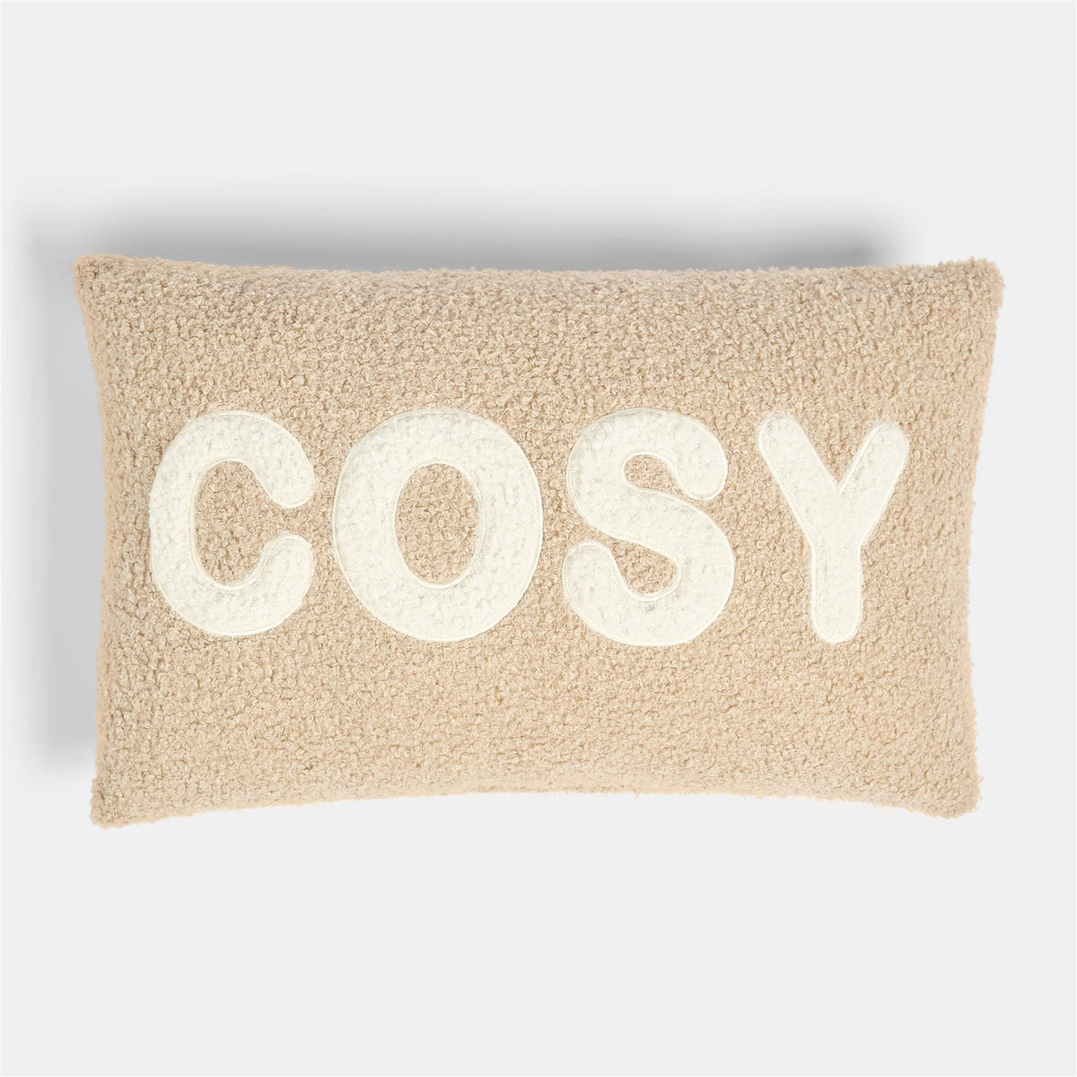 OHS Slogan Scatter Pillow Soft Boucle Sofa Bed Decor Filled Cushion Back Support