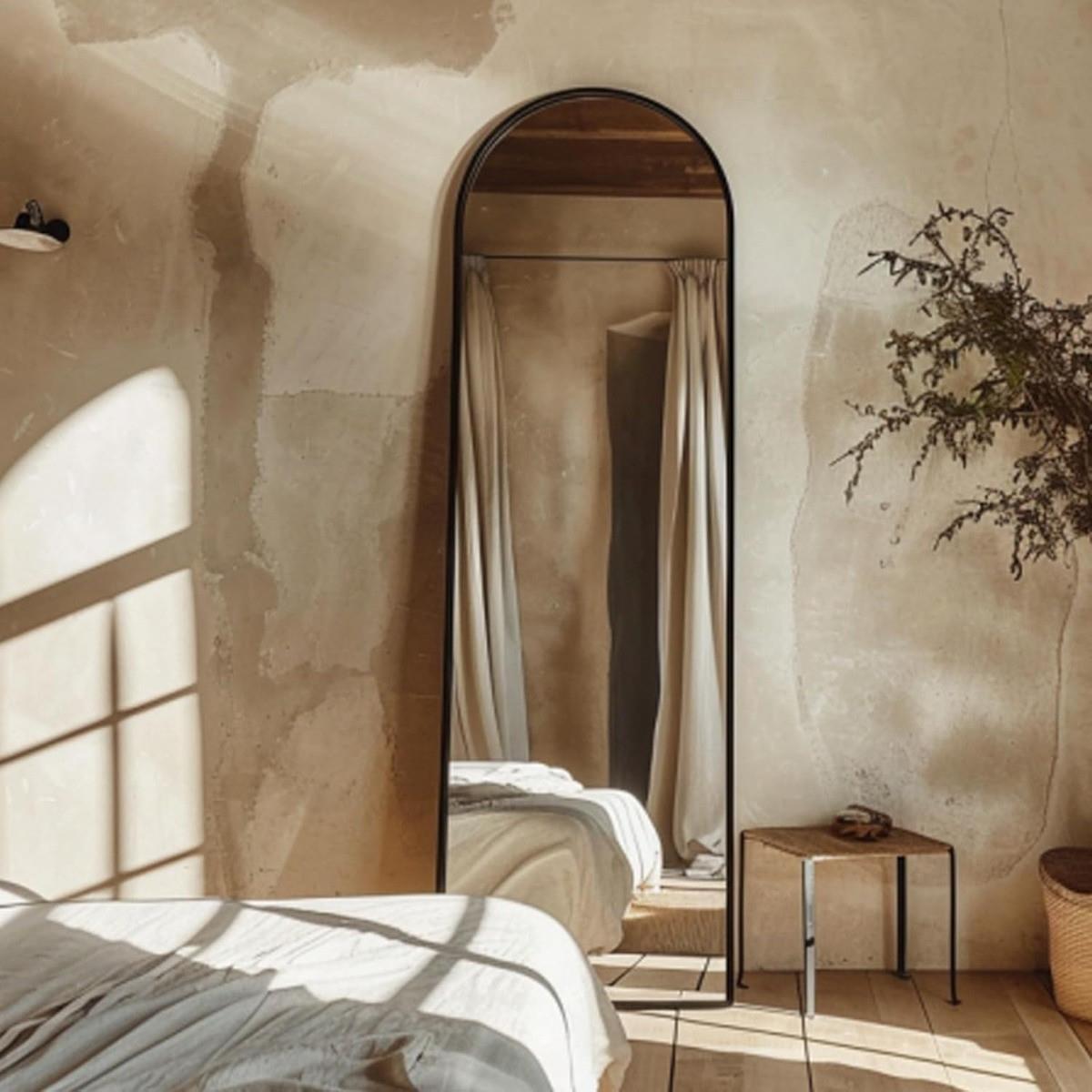 OHS Freestanding Mirror Metal Framed Full Length Home Decor Living Room Bedroom