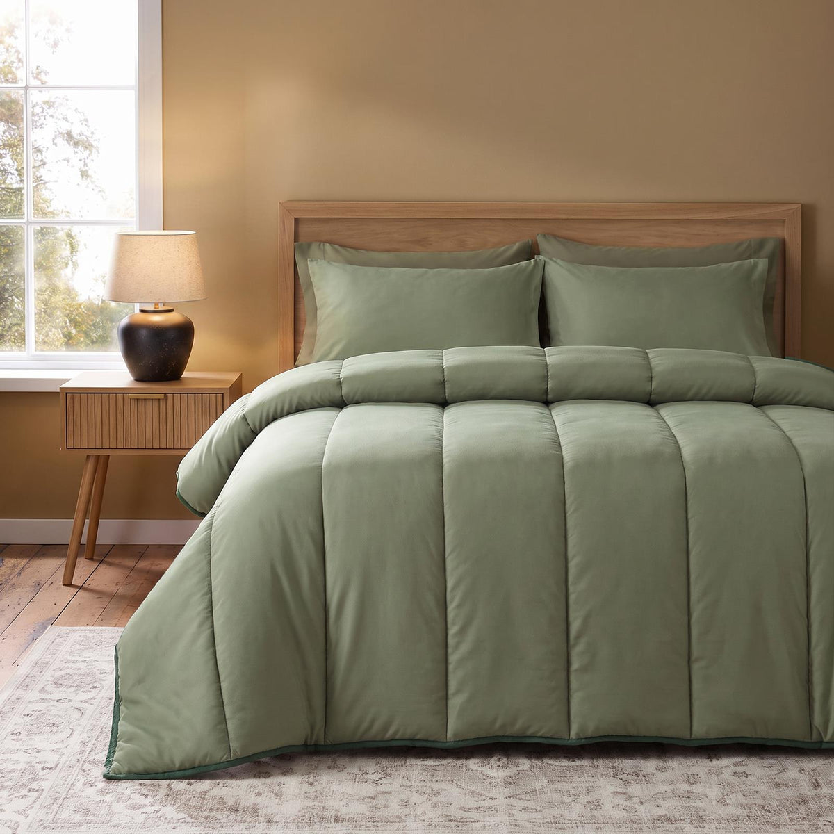 OHS Coverless Duvet & Pillowcase 10.5 Tog Bedding Set Easy Care Reversible