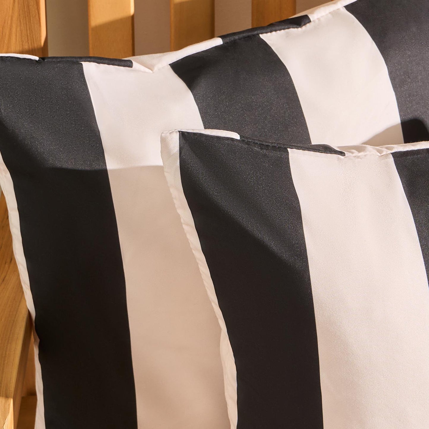 OHS Stripe Garden Cushion Covers 2 Pack Water Resistant Outdoor Indoor