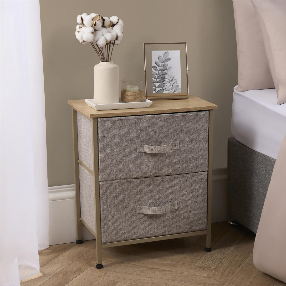 OHS Fabric Cabinet Bedside 2/3/4/5/6 Drawers Storage Unit Clothes Home Organiser