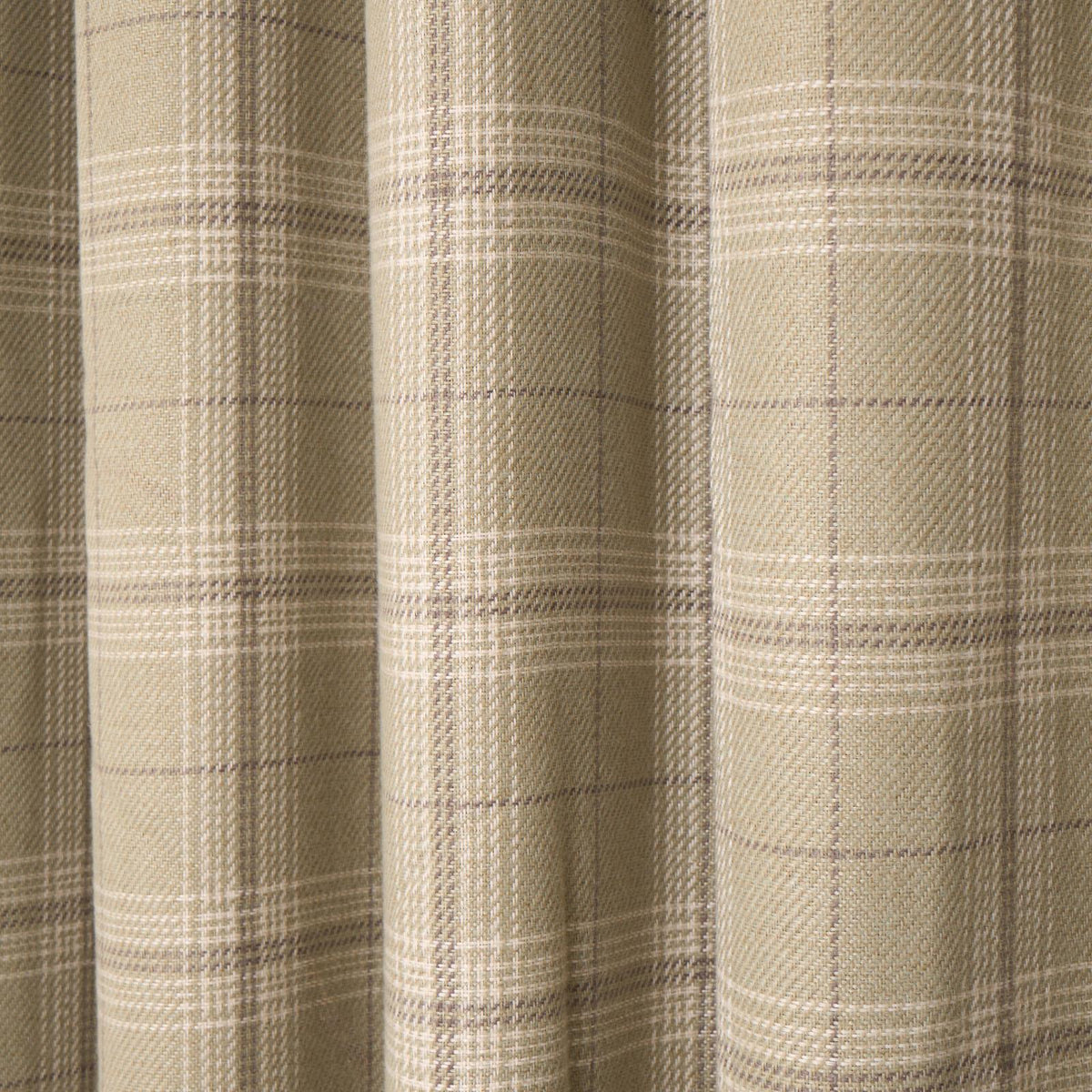 OHS Check Eyelet Curtains Pair Thermal Ring Top Textured Woven Ready Made