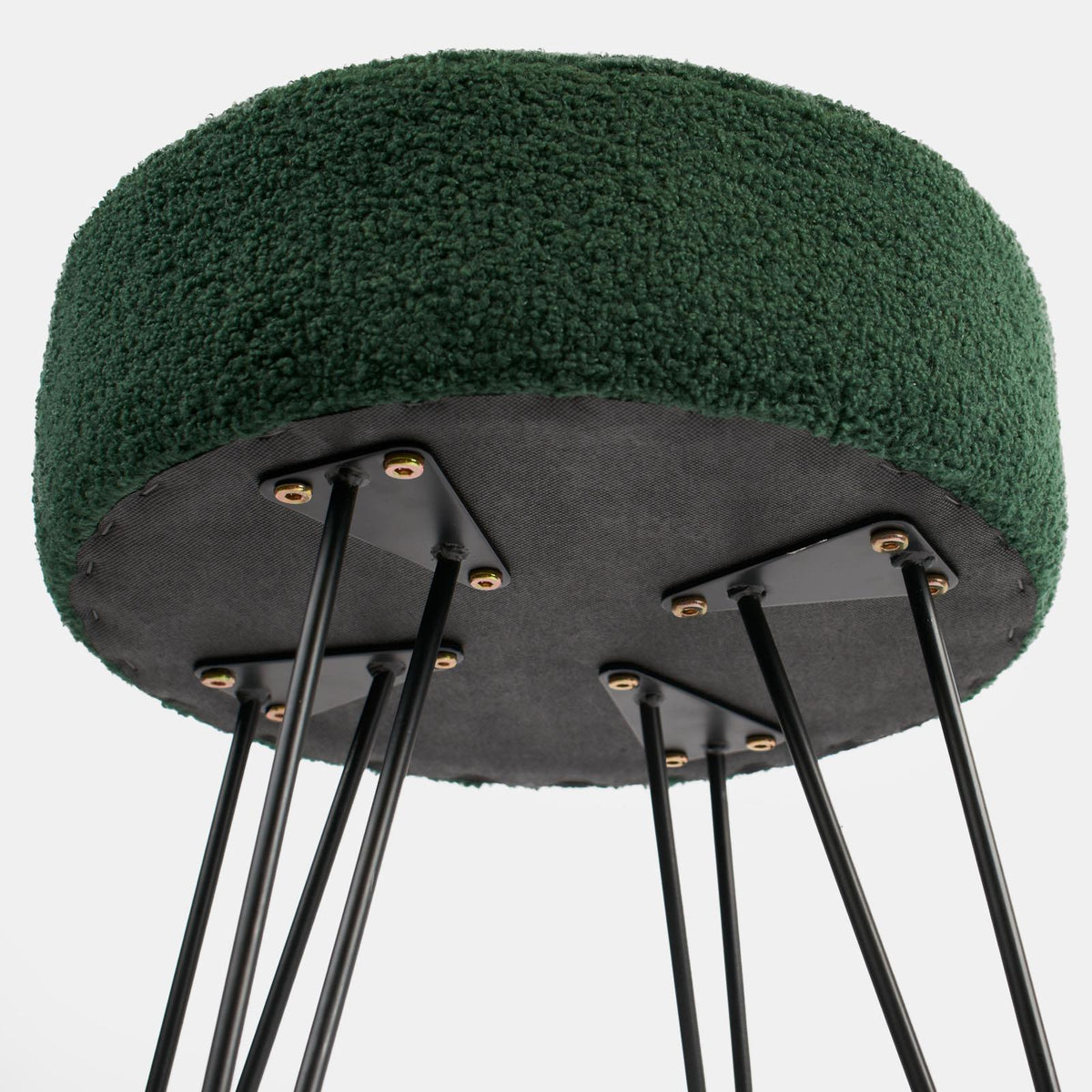 Stool Boucle Fleece Chair Dressing Table Vanity Seat Pouffe Home Spa Foot Rest