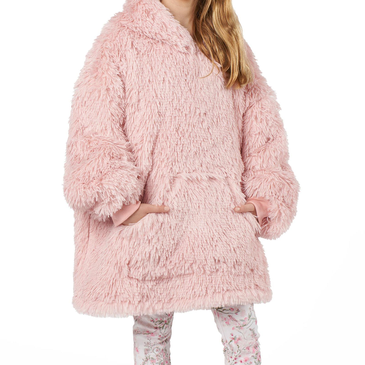 Kids Hoodie Blanket Oversized Sherpa Fleece Jumper Sweatshirt Soft Warm Throw