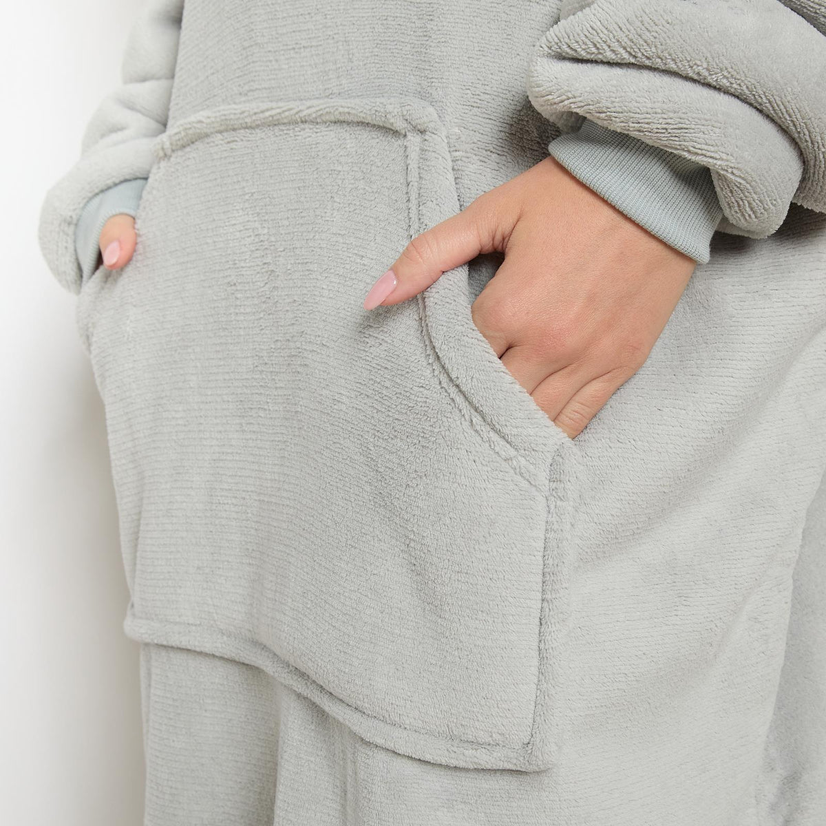 OHS Extra Long Hoodie Blanket Oversized Soft Sherpa Fleece Giant Sweatshirt