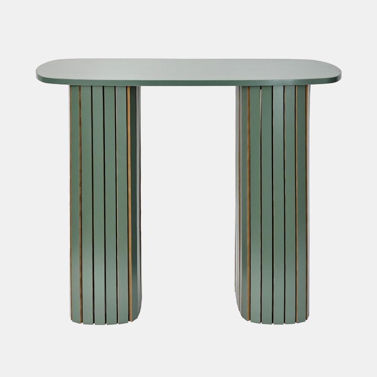 OHS Madison Console Table Ribbed Engineered Wood Entryway Display Unit Decor