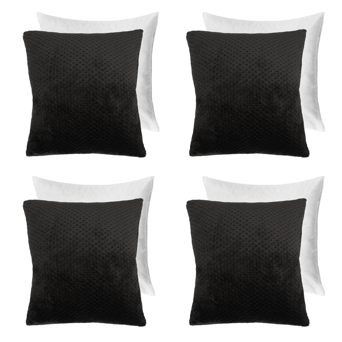 OHS Waffle Fleece Cushion Covers 2/4 Pack Soft Filler Decor