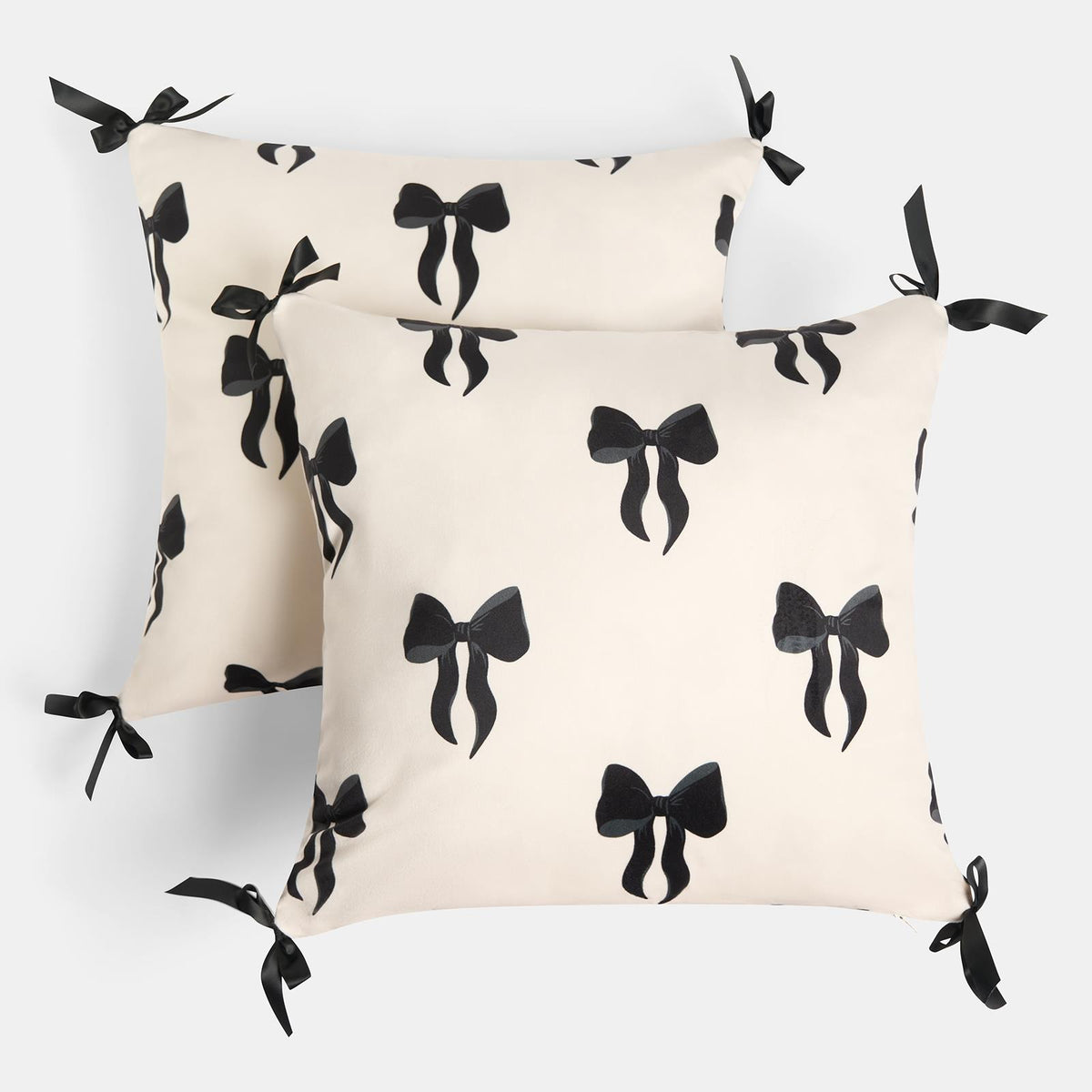 OHS Bows Cushion Covers Matte Velvet Living Room Square Pillowcases Home Decor