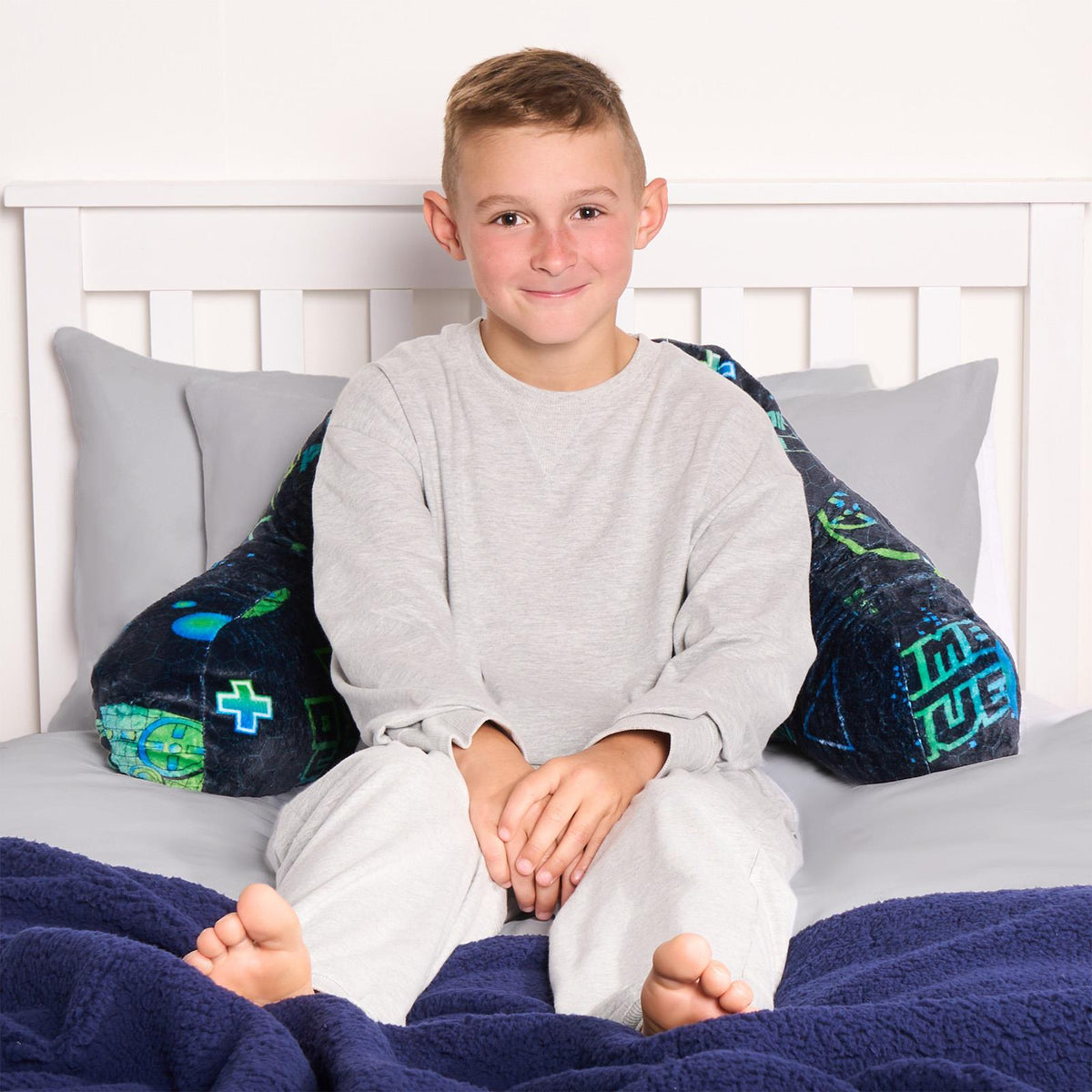 OHS Kids Gaming Cushion Bed Reading Pillow Soft Support with Arms Lumbar Chair