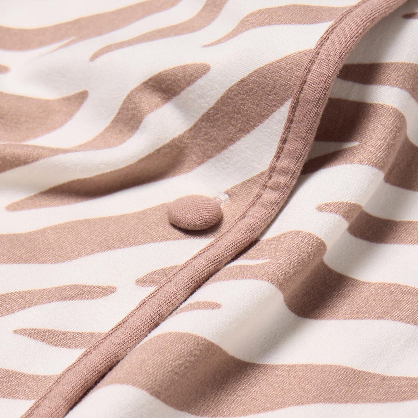 OHS Zebra Print Pyjama Set Womens Jersey Button Through Nightwear Loungewear