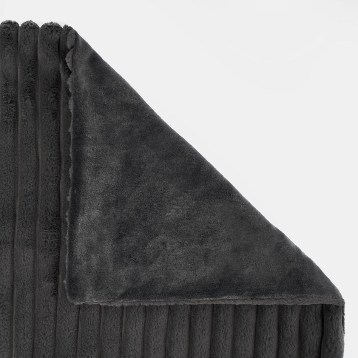 OHS Faux Fur Ribbed Fleece Throw Over Bed Blanket Warm Supersoft
