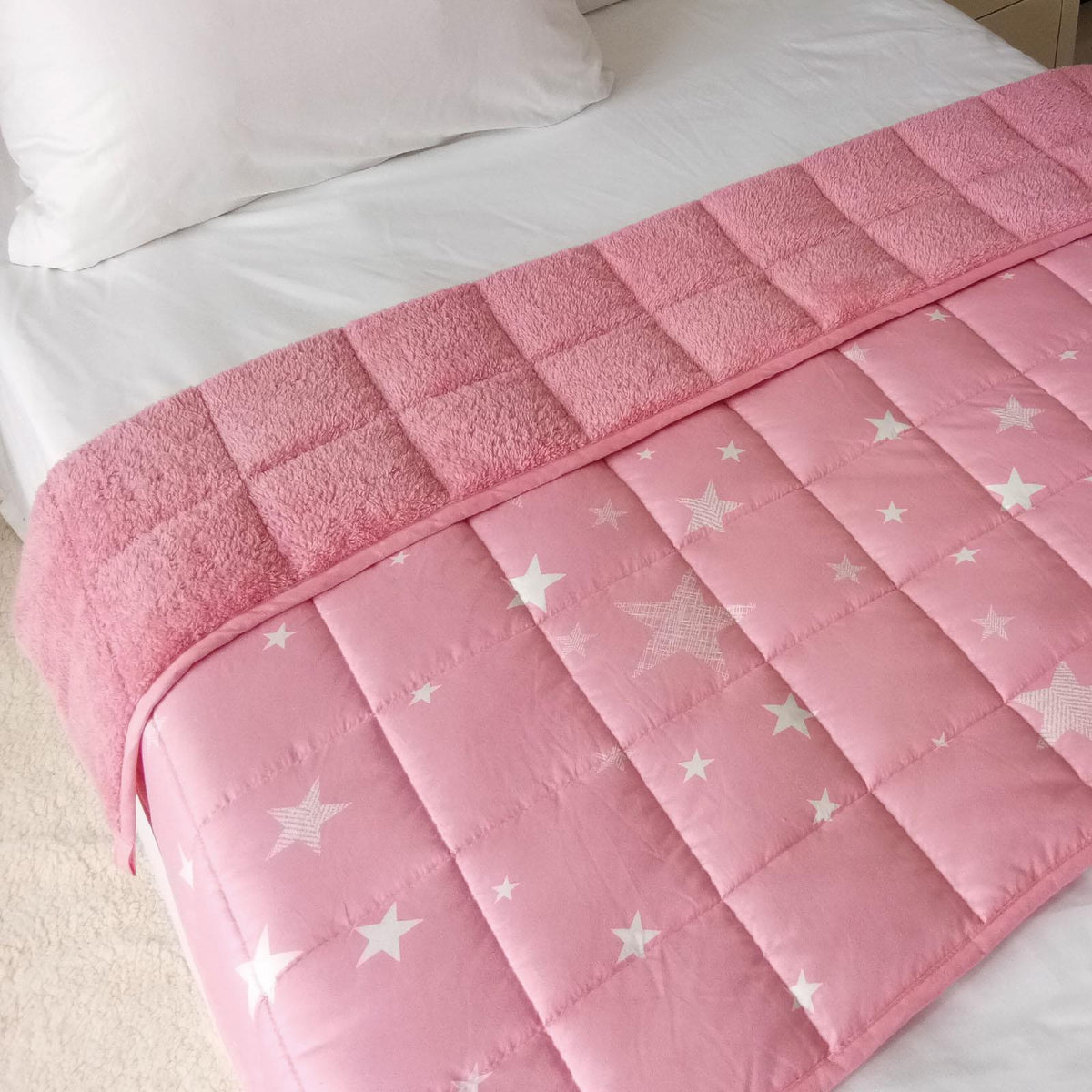 OHS Kids Teddy Fleece Weighted Blanket Printed Sleep Therapy Anxiety Throw