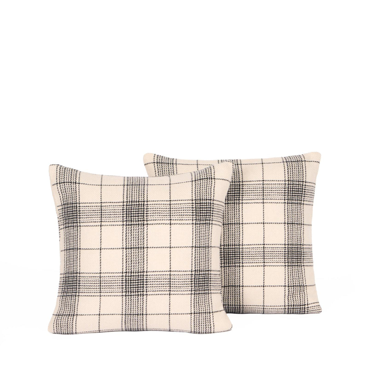 OHS Woven Check Cushion Covers 2 Pack Cases Luxury Home Decor