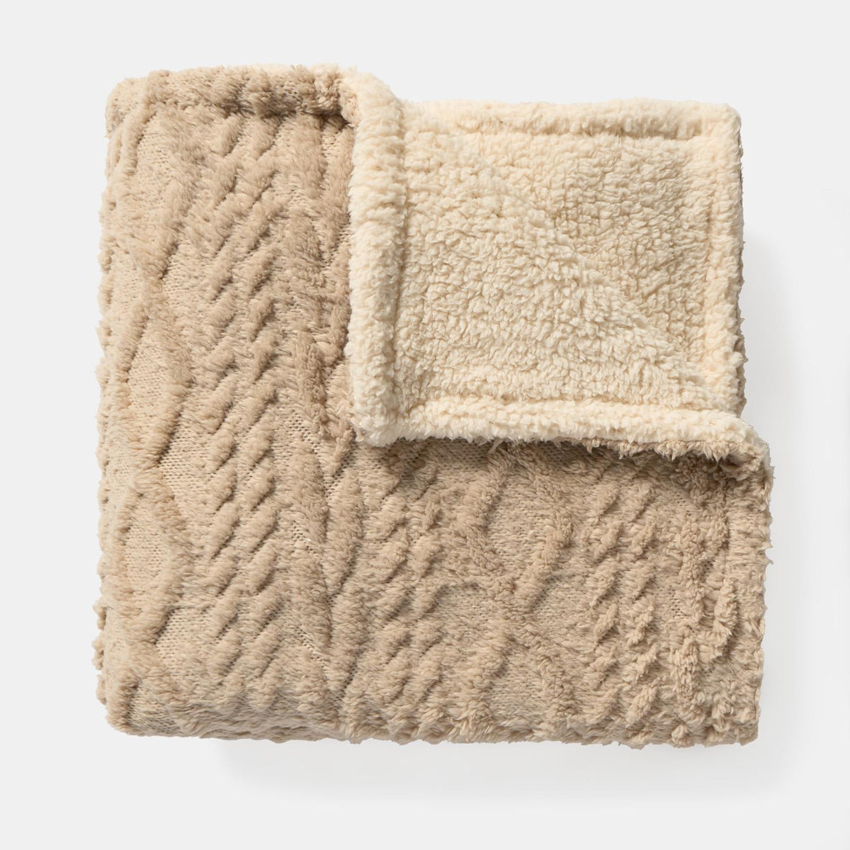 OHS Cable Knit Throw Soft Fleece Family Large Blanket Thermal Bedspread