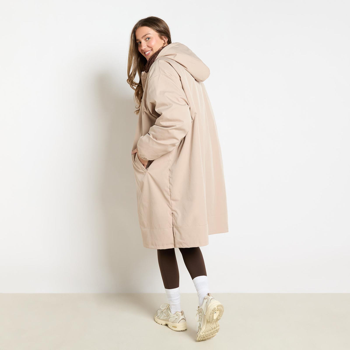 OHS Drying Changing Robe Sherpa Lined Water Resistant Oversize Coat Adults Kids