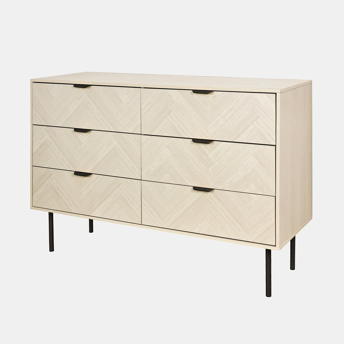 OHS Chevron Storage Unit Chest Engineered Wood 6 Drawer Cabinet Sideboard