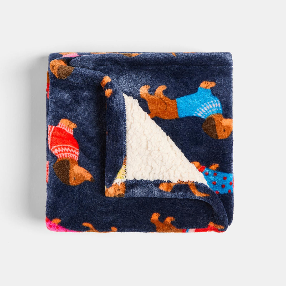 OHS Printed Pet Blanket Reversible Sherpa Fleece Dog Cats Thermal Calming Throw