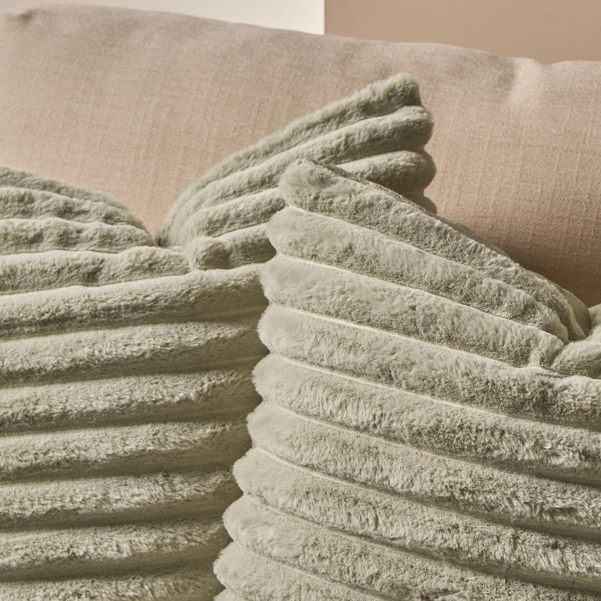 OHS Thick Rib Cushion Covers Faux Fur Soft Fleece Square Pillowcases Home Decor