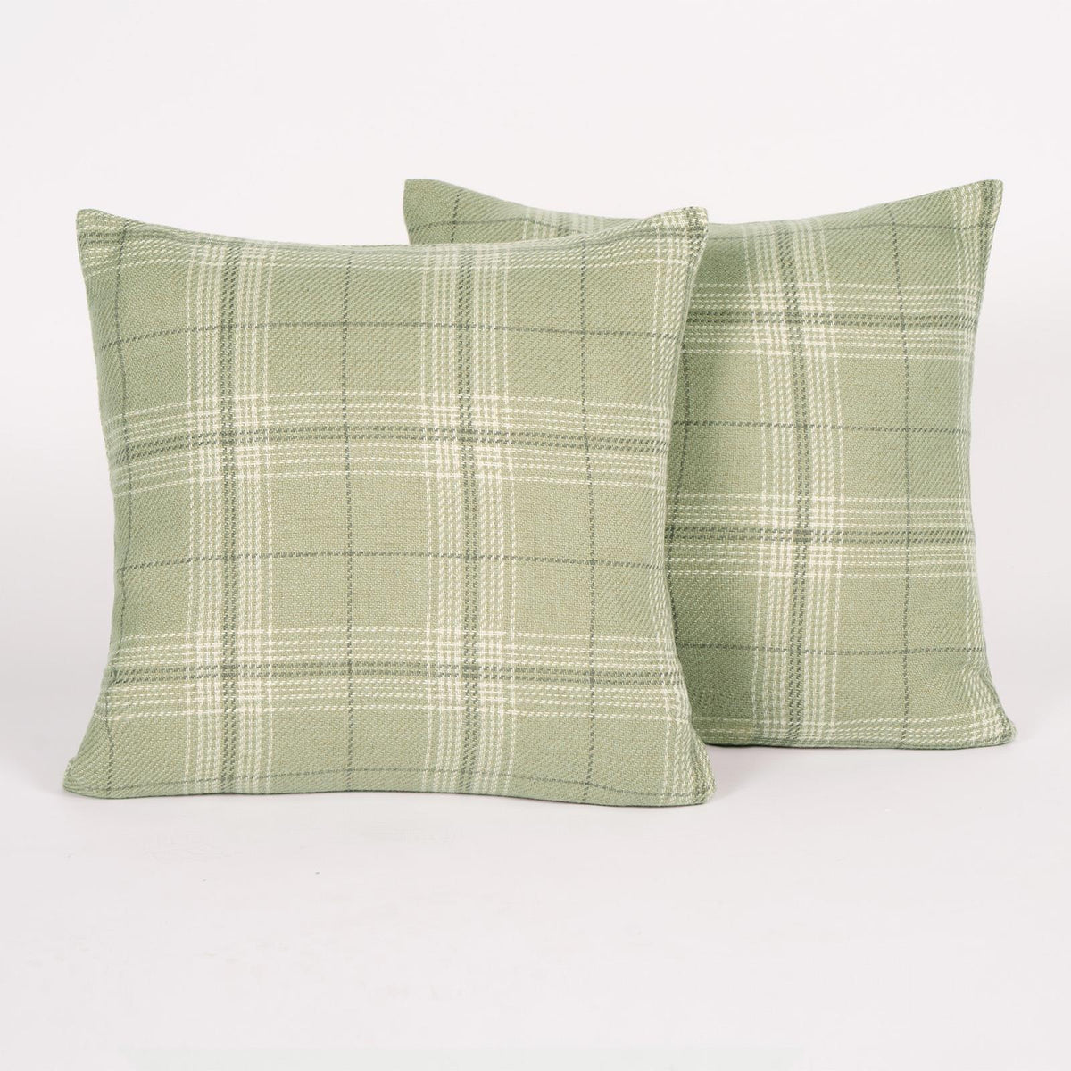 OHS Woven Check Cushion Covers 2 Pack Cases Luxury Home Decor