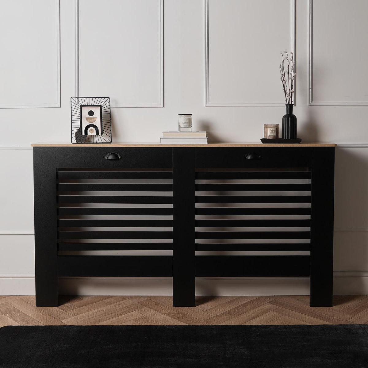OHS Wood Radiator Cover MDF Side Board S M L Cabinet Shelf Hallway Furniture