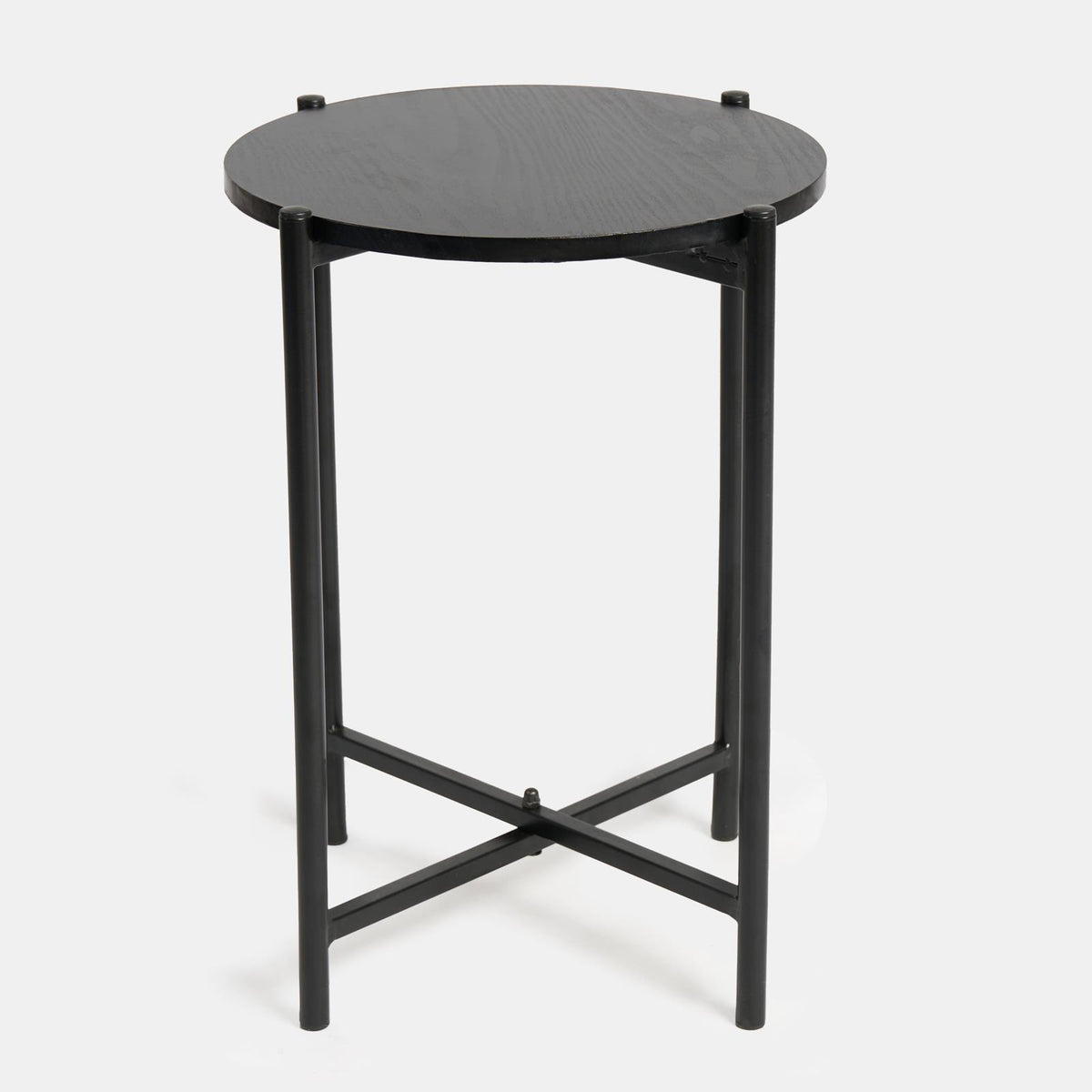 OHS Round Side Table Coffee End Tables with Metal Frame Decorative Nightstand