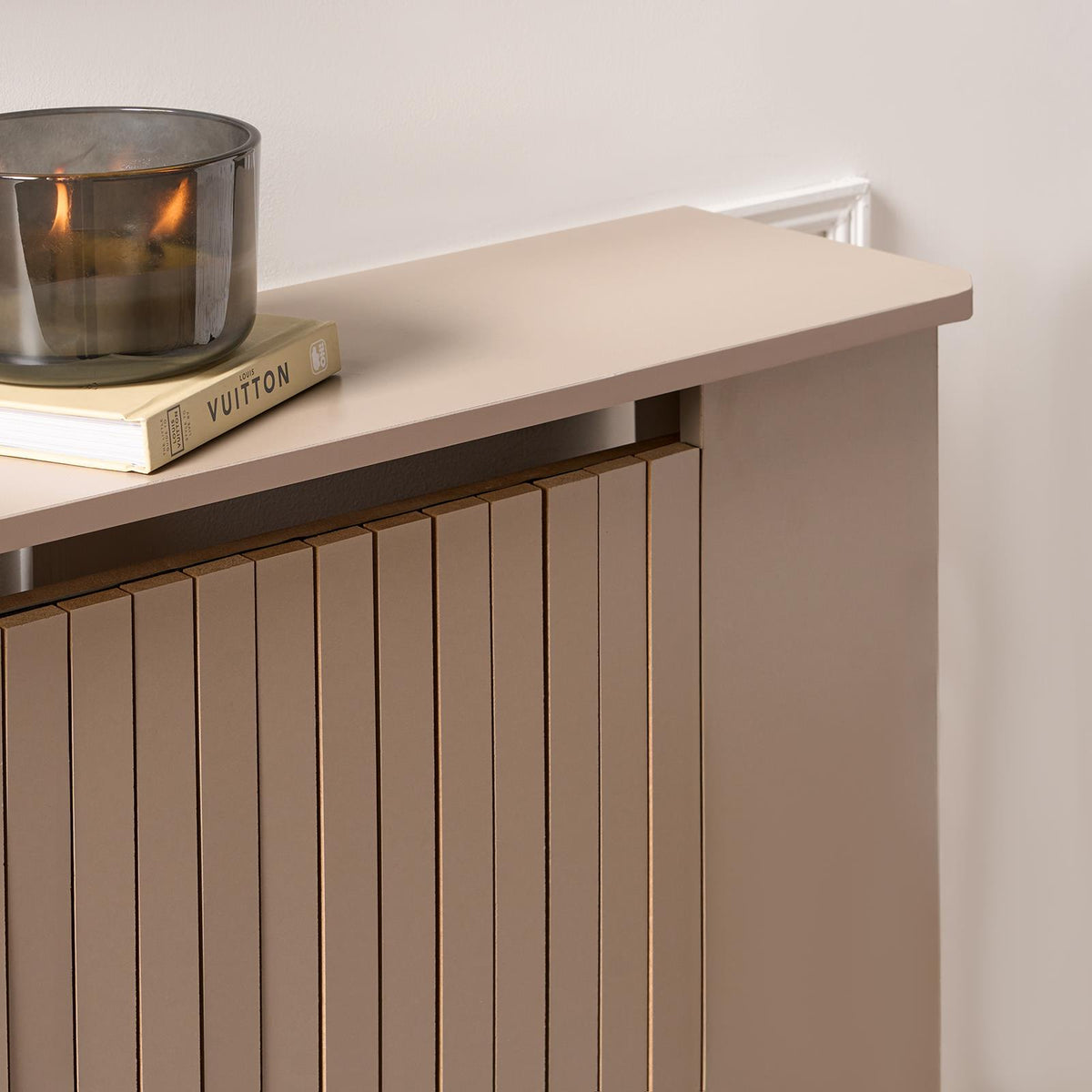 OHS Ribbed Radiator Cover Slatted Engineered Wood Side Board S M L Cabinet Shelf