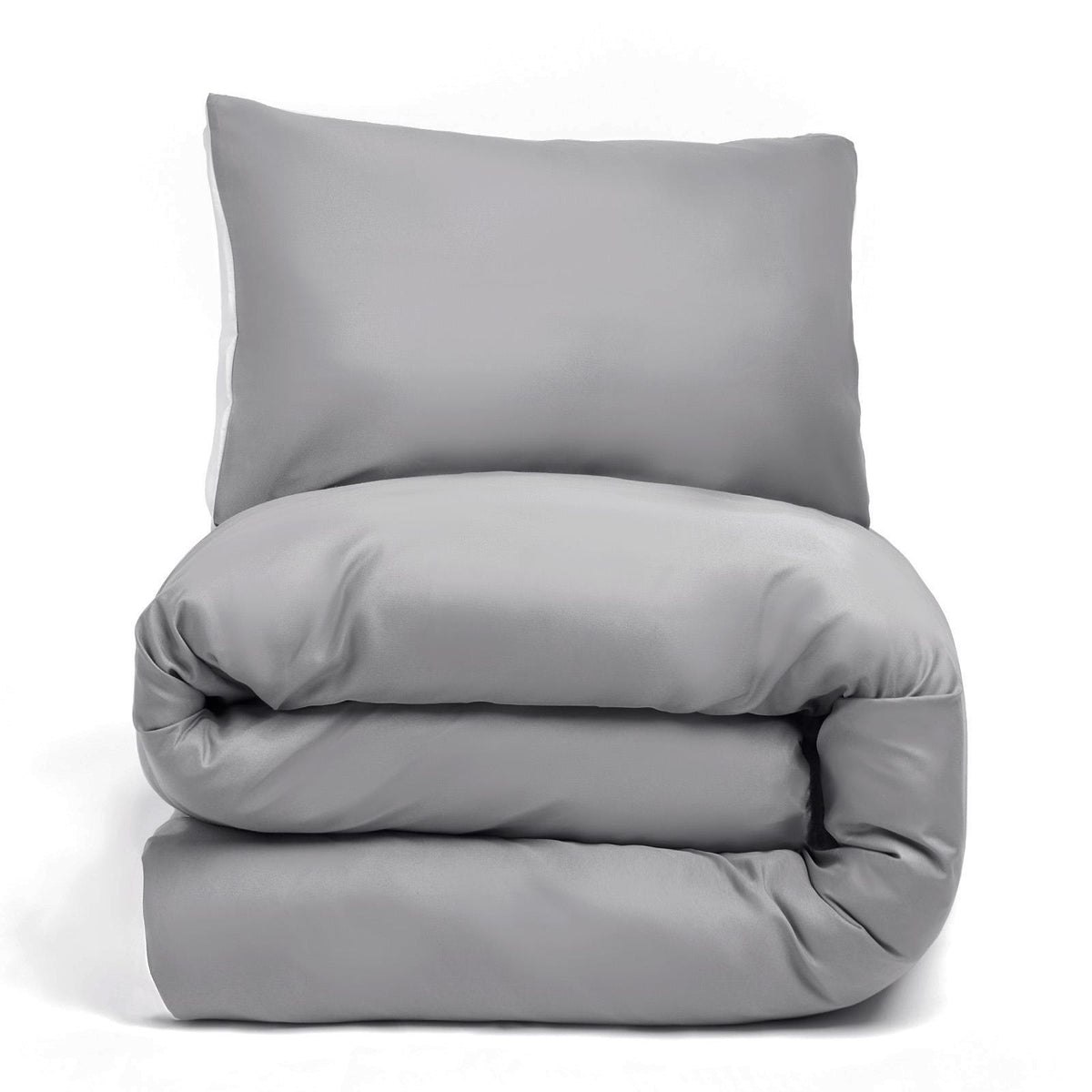 OHS Plain Duvet Cover & Pillowcase Reversible Bedding Set OR Fitted Sheet