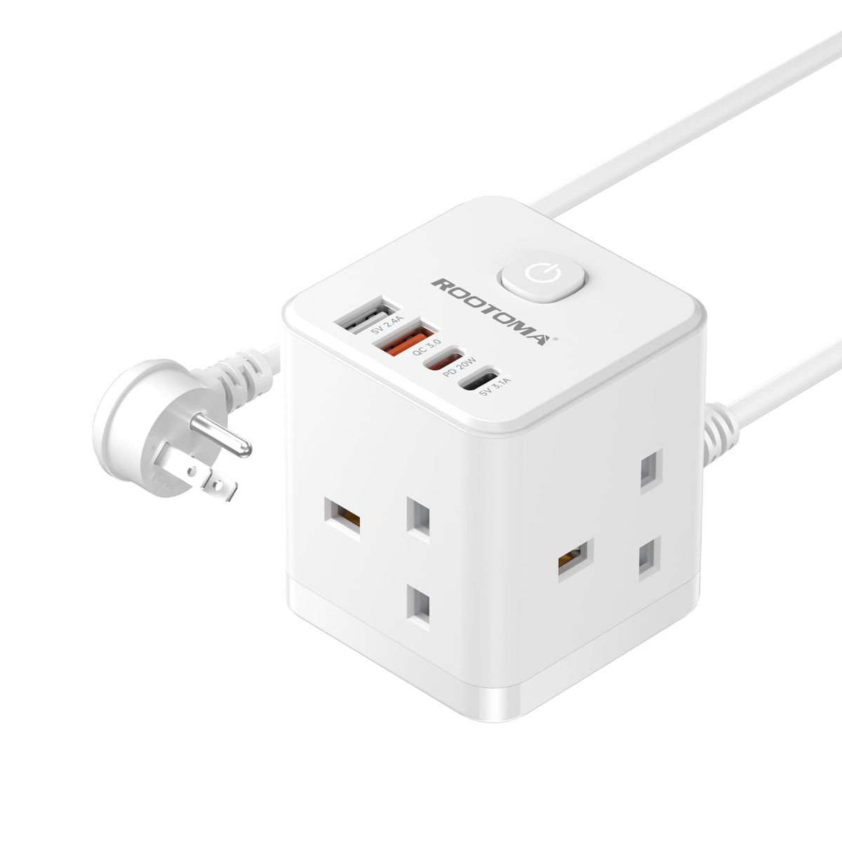 Japan Travel Adapter 3 Way 4 Fast Charging USB (QC3.0/PD20W)