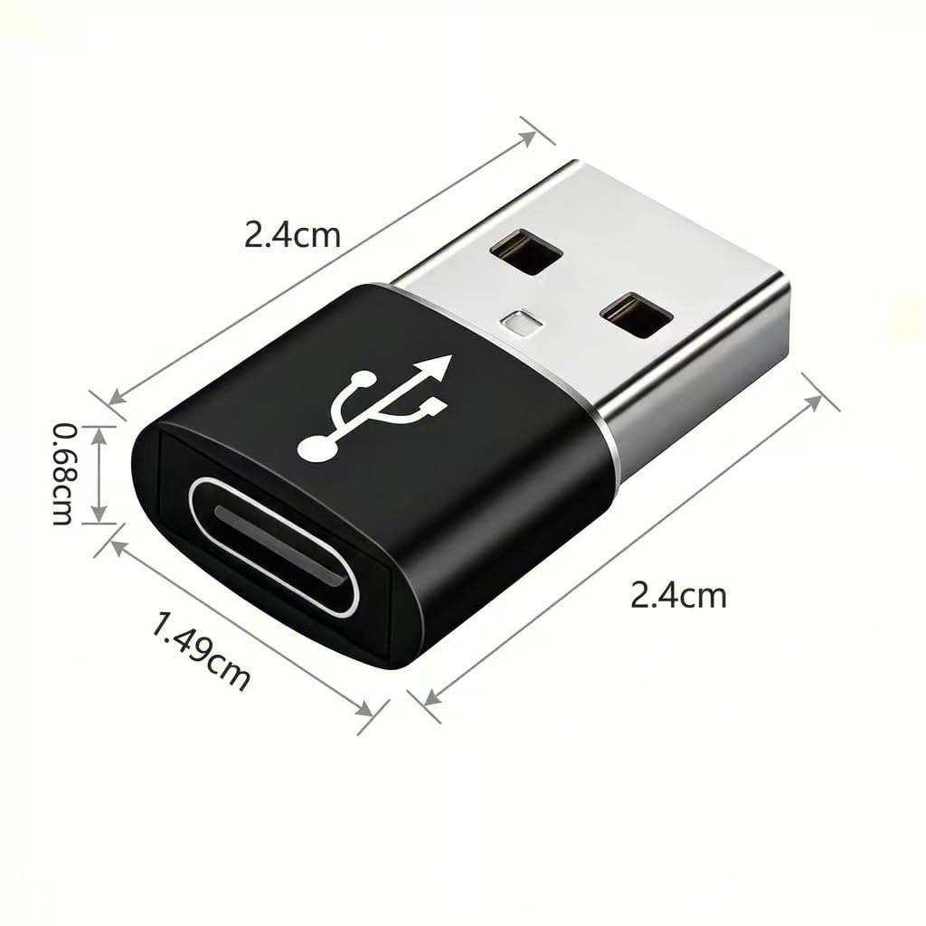 USB C to USB Adaptor, USB to USB C Adapter 2Pack, Type C Female to A Male Charger Cable Converter Compatible with Notebook, Tablet, Smartphone, iPad 10 Air 4 5,Apple 15 14 13 12 Pro Max (Red)