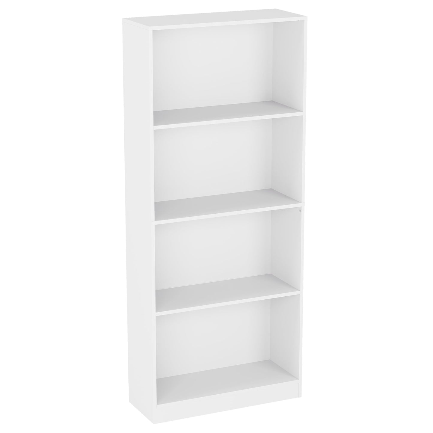 Vida Designs Cambridge 3 Tier Low Bookcase, White Wooden Shelving Display Storage Unit Office Living Room Furniture