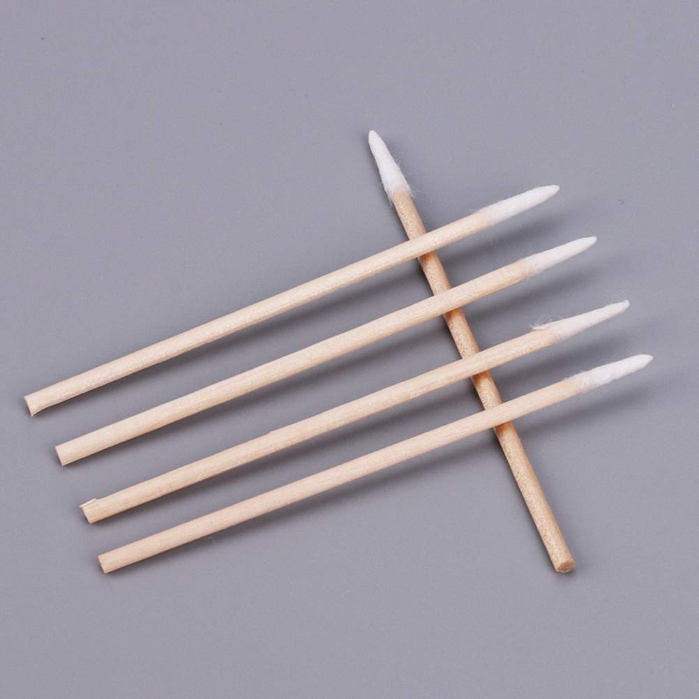 ZHIYE Cotton Buds, 1600 pcs Cotton Swab, for Eyebrow Tattoo Beauty Make-up Color Nail Seam Dedicated Dirty Picking, Wood Handle Small Pointed Tip Head