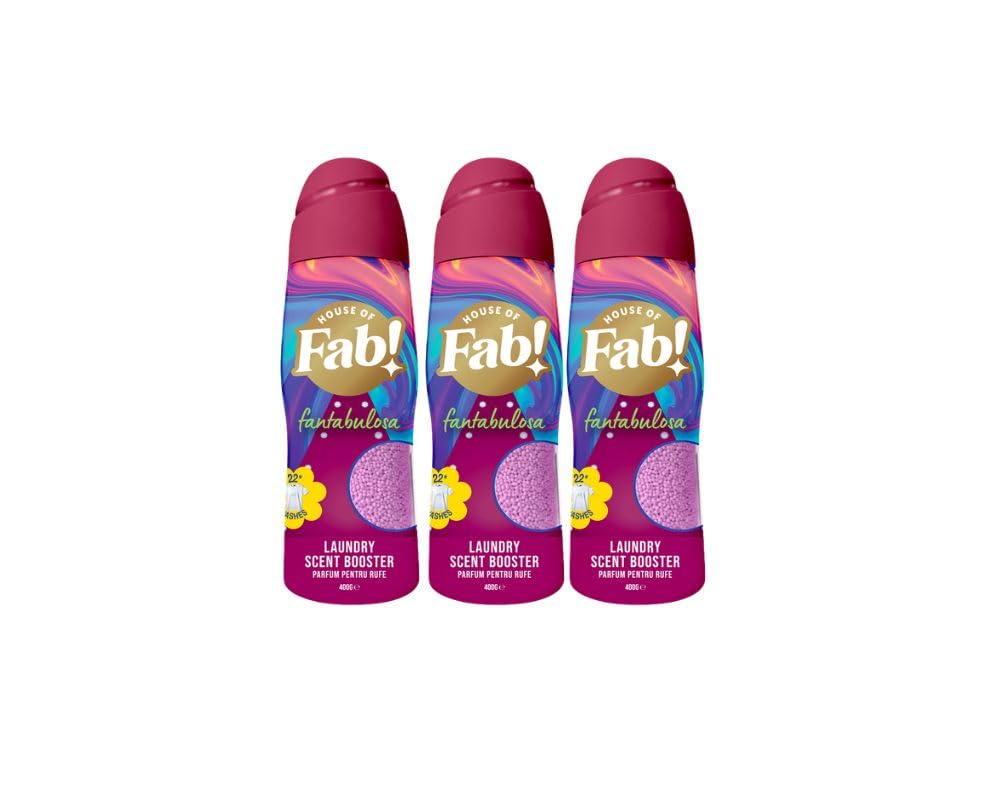 Fabulosa In-Wash Laundry Fragrance Boost, Made Using Salt Crystals, In-Wash Scent Booster Laundry, 66 Washes, Pack of 3 x 400g, Electrify