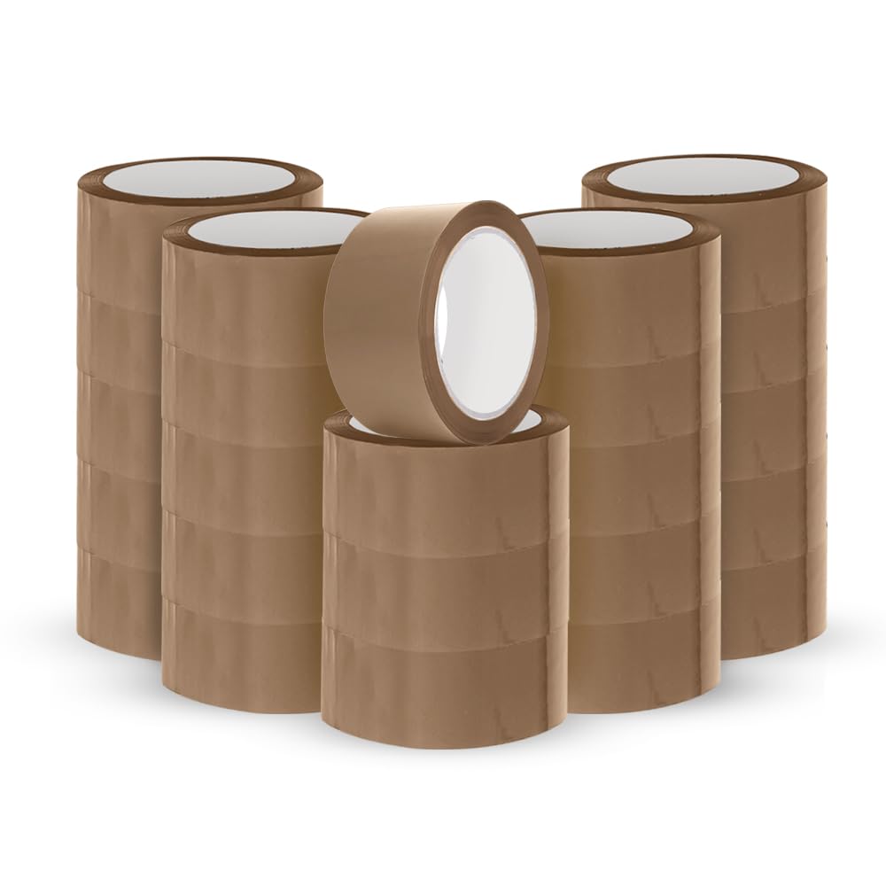 ARVO Brown Packing Tape 1 Roll with Low Noise (48mm x 60m) - Durable Parcel Tape for Packing Boxes, Secure Packaging for Moving House