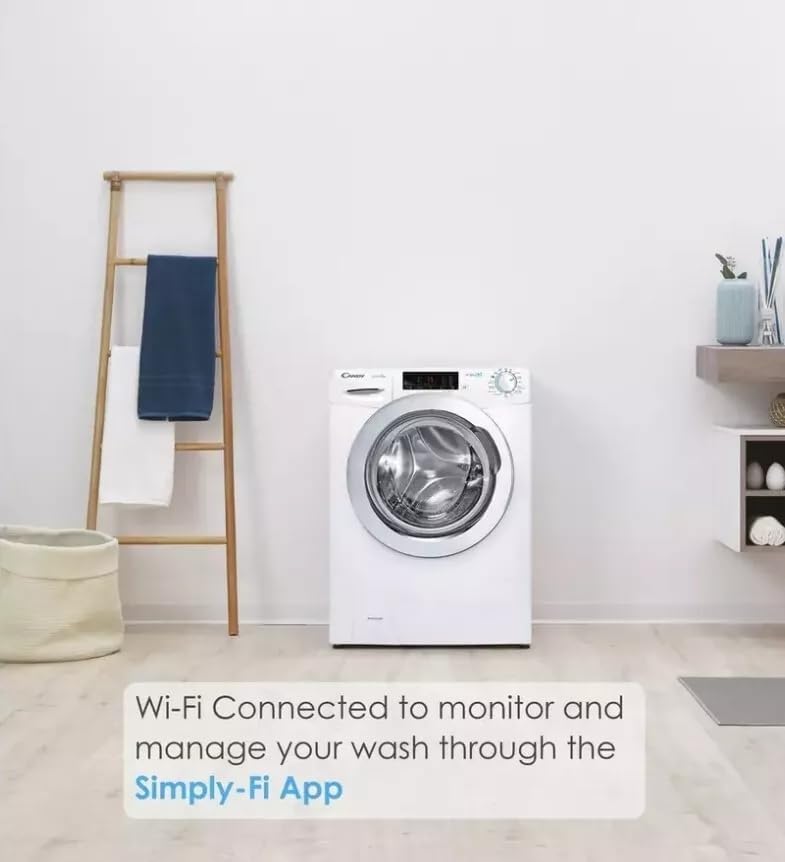 Candy CS1492DW4 Smart Freestanding Washing Machine 9KG 1400rpm, B Energy, White, NFC