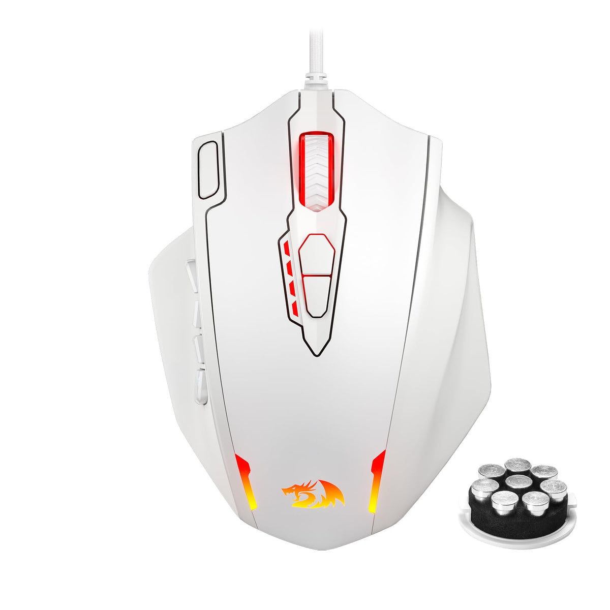 Redragon M908 Impact RGB LED MMO Gaming Mouse With 12 Side Buttons, Optical Wired Ergonomic Mouse with Max 12,400DPI, High Precision, 18 Programmable Macro Shortcuts, Comfort Grip