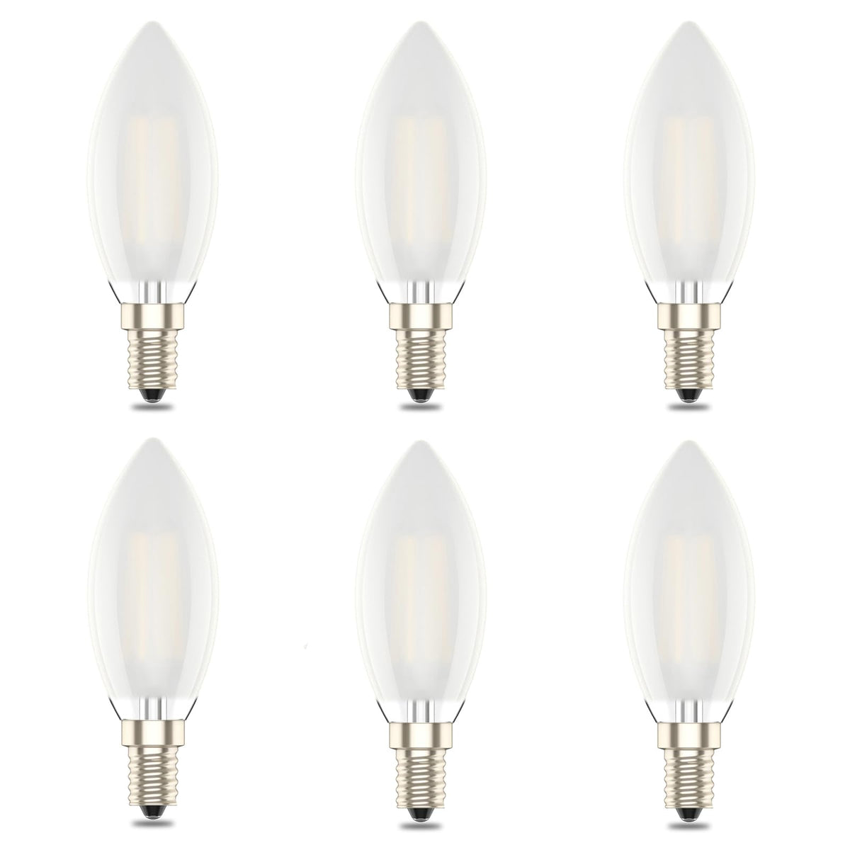 E14 Dimmable Led Candle Bulb,Small Edison Screw,4w, Warm White 2700K，2 Pack