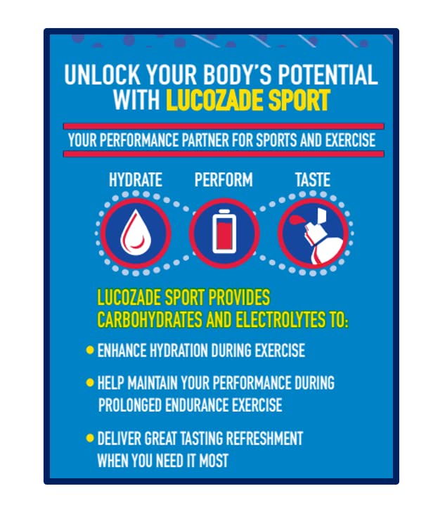 Lucozade Sport Orange Sports Drink, 4 x 500ml