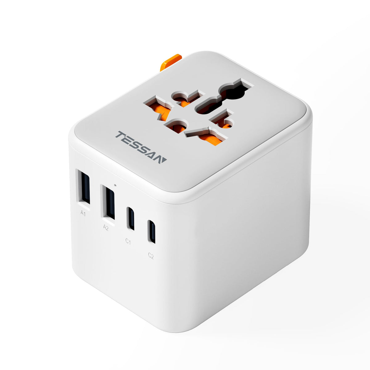 TESSAN Universal Travel Adapter, 28W Worldwide Plug with 2 USBA and 3 USBC