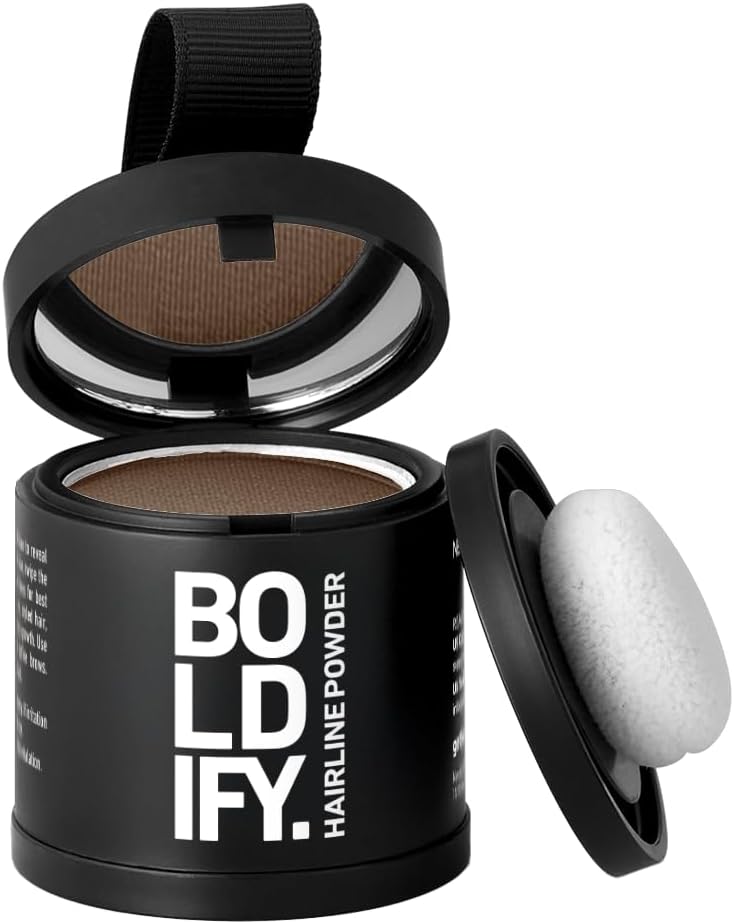 Boldify Hairline Powder, Root Touch Up Hair Color - Light Brown 10g