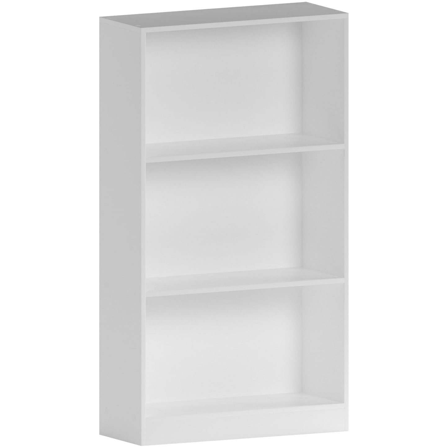 Vida Designs Cambridge 3 Tier Low Bookcase, White Wooden Shelving Display Storage Unit Office Living Room Furniture