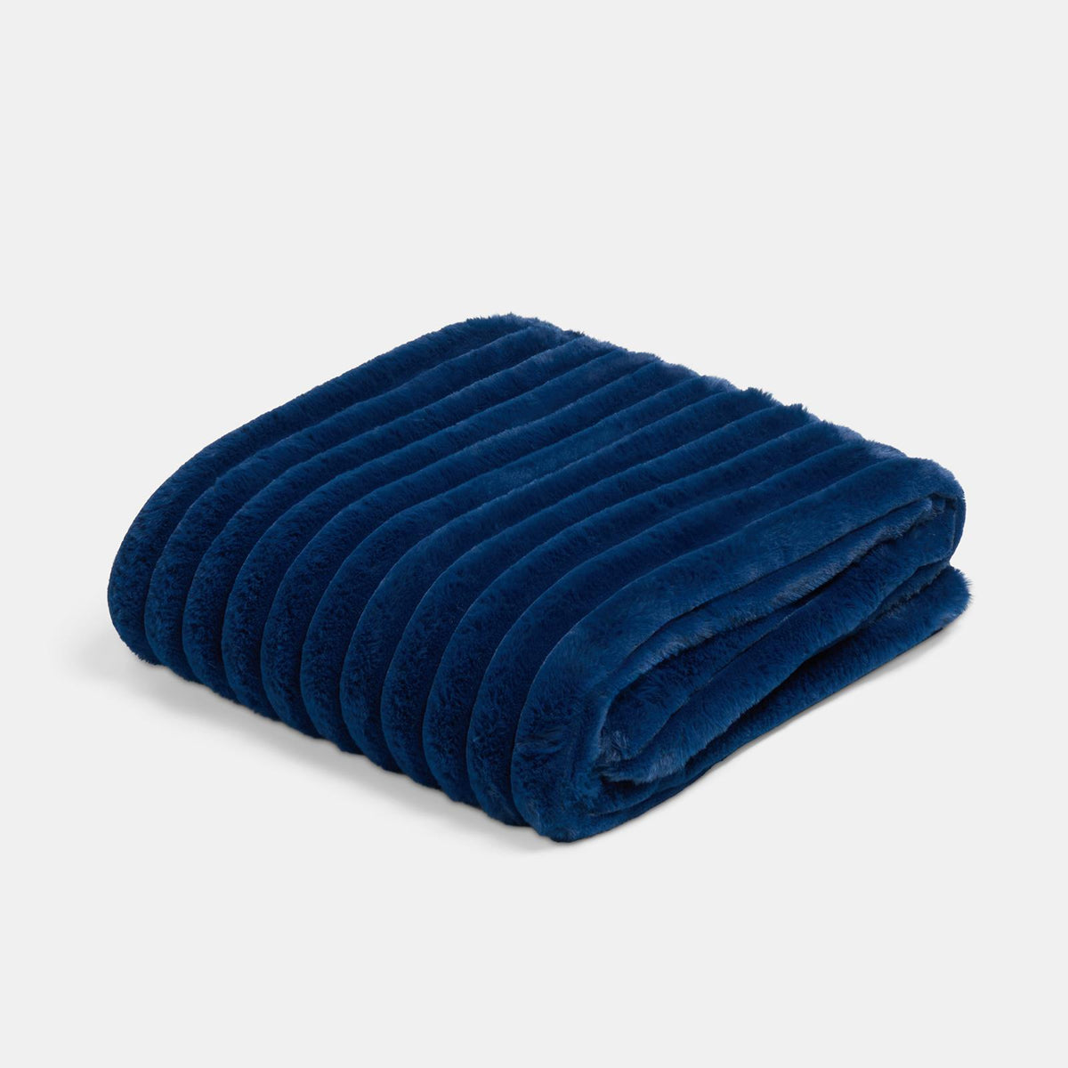 OHS Faux Fur Ribbed Fleece Throw Over Bed Blanket Warm Supersoft