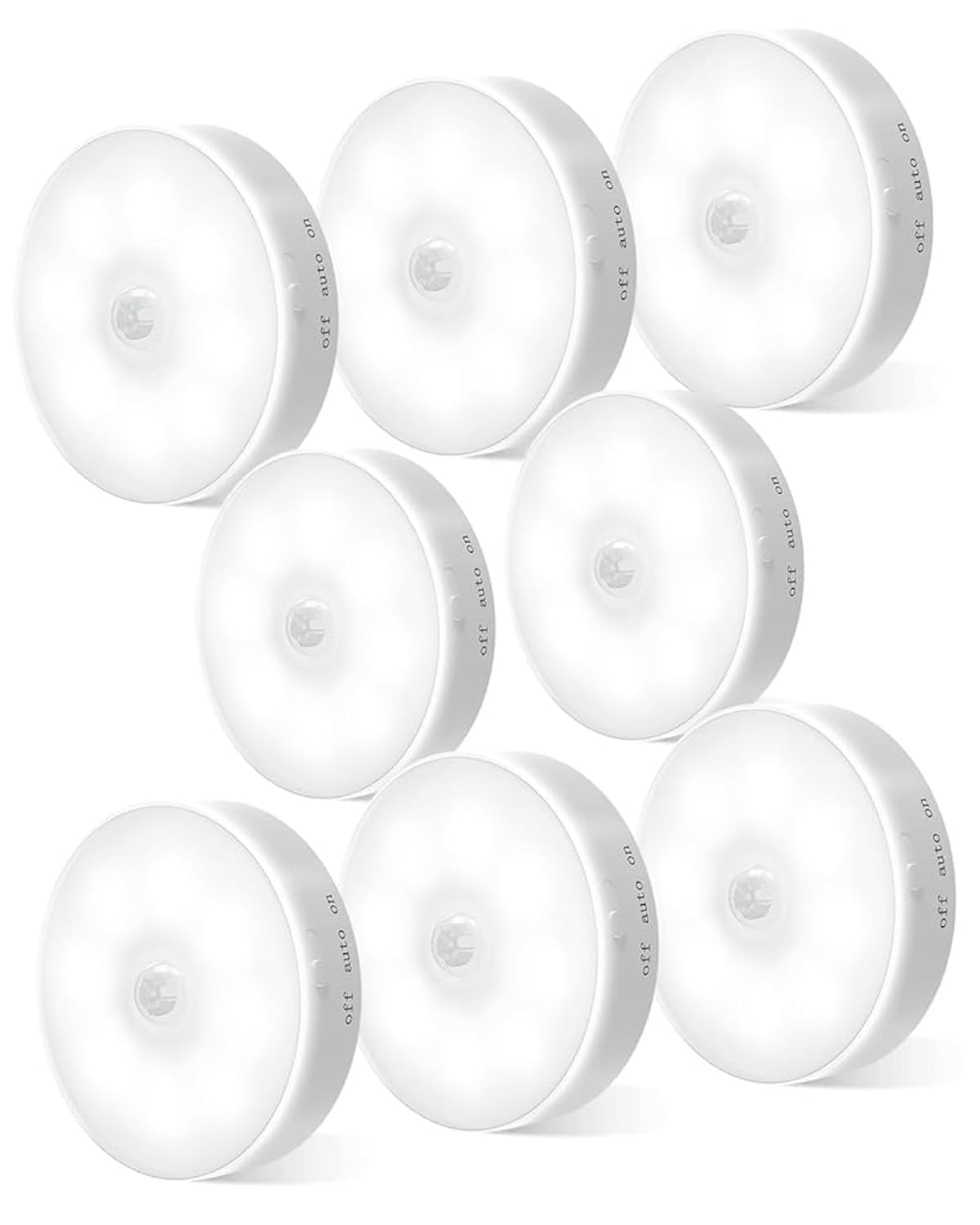 Motion Sensor Lights Indoor, 6 Pack Cupboard Lights, Stair Lights Night Lights, 3 Modes USB Charging Wall Lights, Magnetic Sensor Lights Indoors for Kitchen Stair Closet Under Cabinet